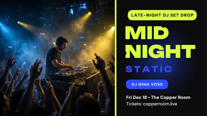 Midnight Static DJ set thumbnail template
