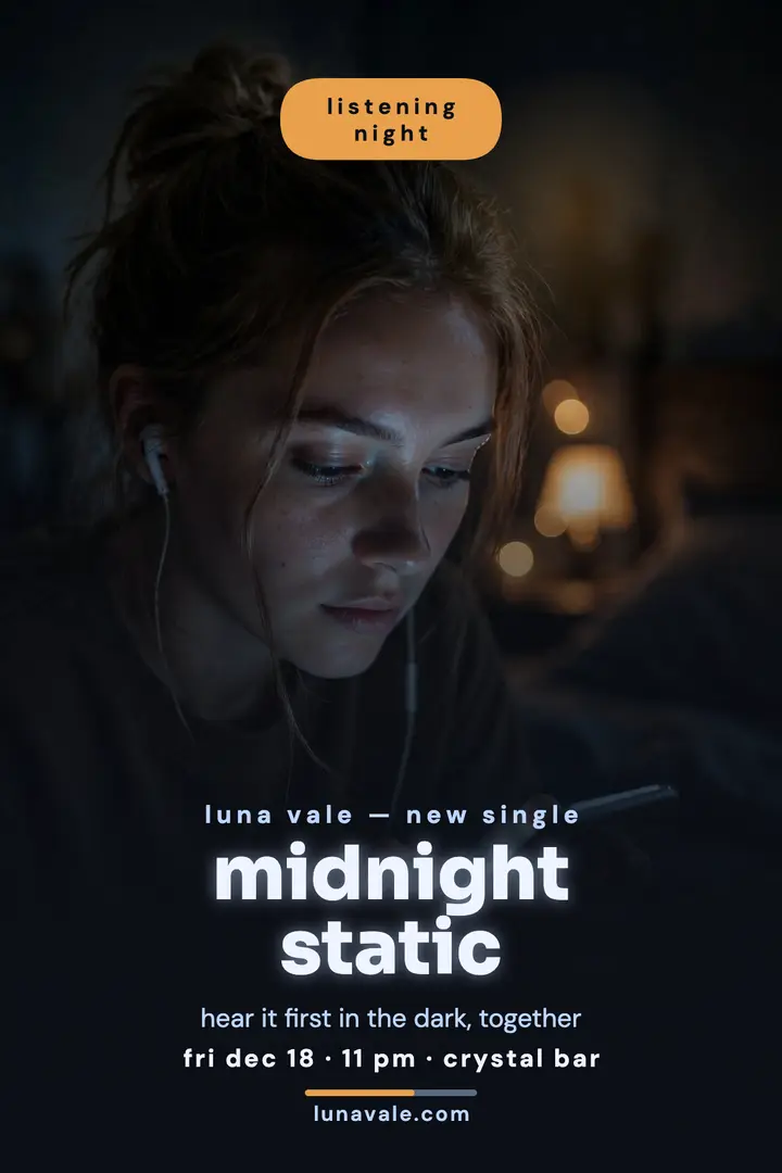 Midnight Static single listening night poster template