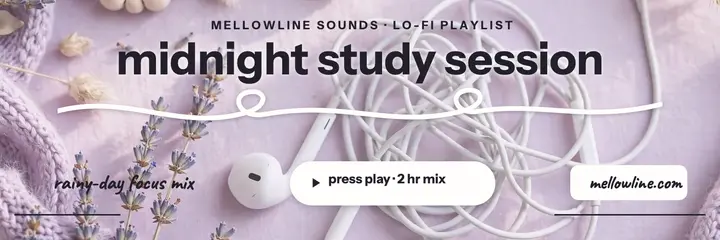 Midnight Study lo-fi playlist header template