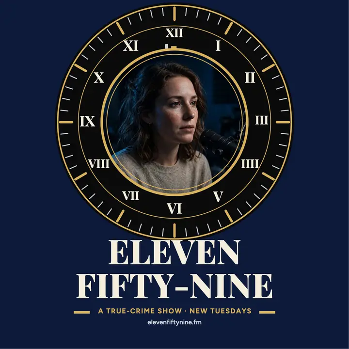 Eleven Fifty-Nine midnight podcast cover: true crime podcast cover template