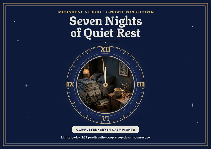 Moonrest seven-night wind-down certificate: wellness certificate template