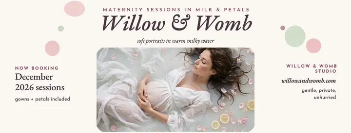 Willow and Womb milk bath cover: maternity facebook cover template