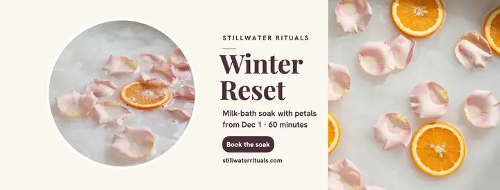 Stillwater Rituals winter reset soak cover template