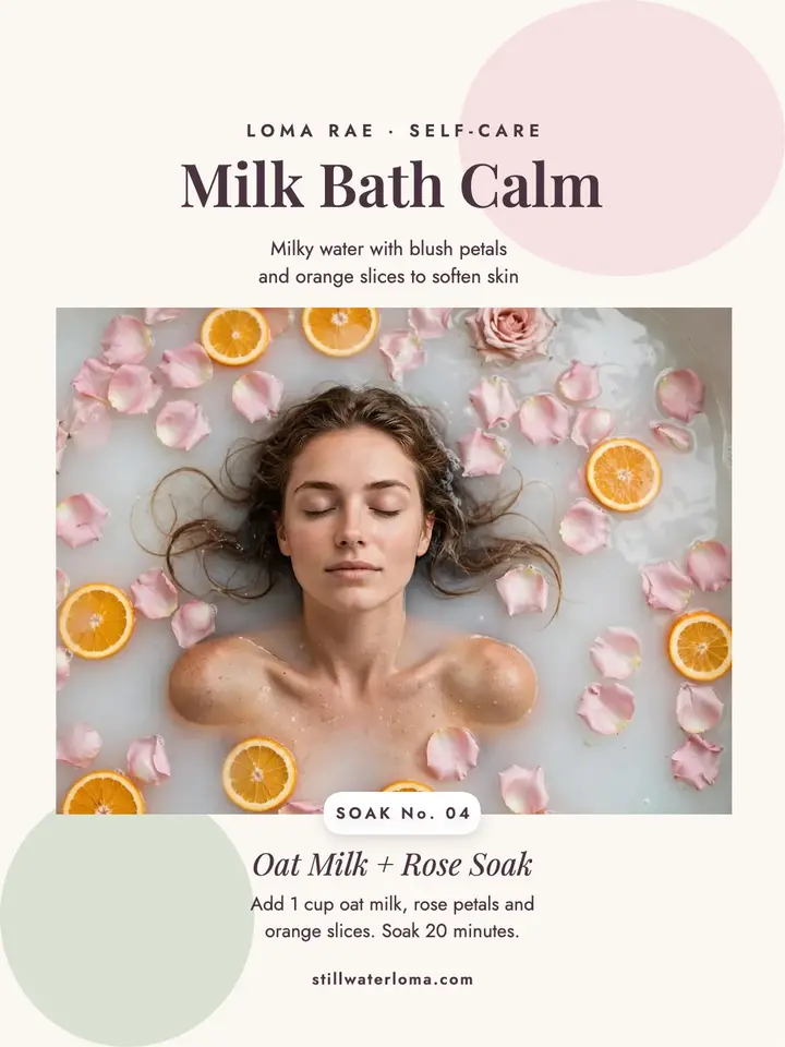 Stillwater Sunday Soak milk bath ritual: milk bath soak ritual template