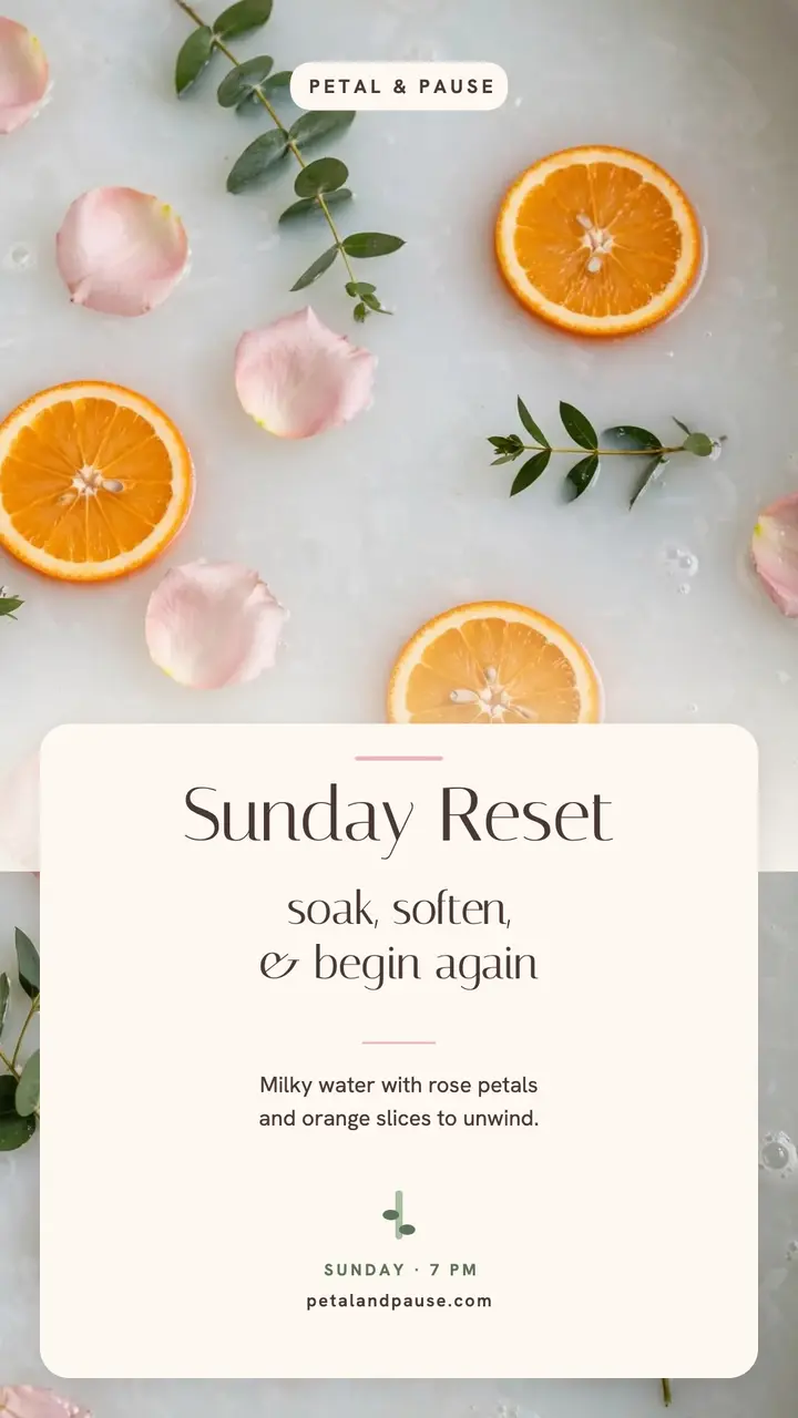 Petal and Pause Sunday reset story template