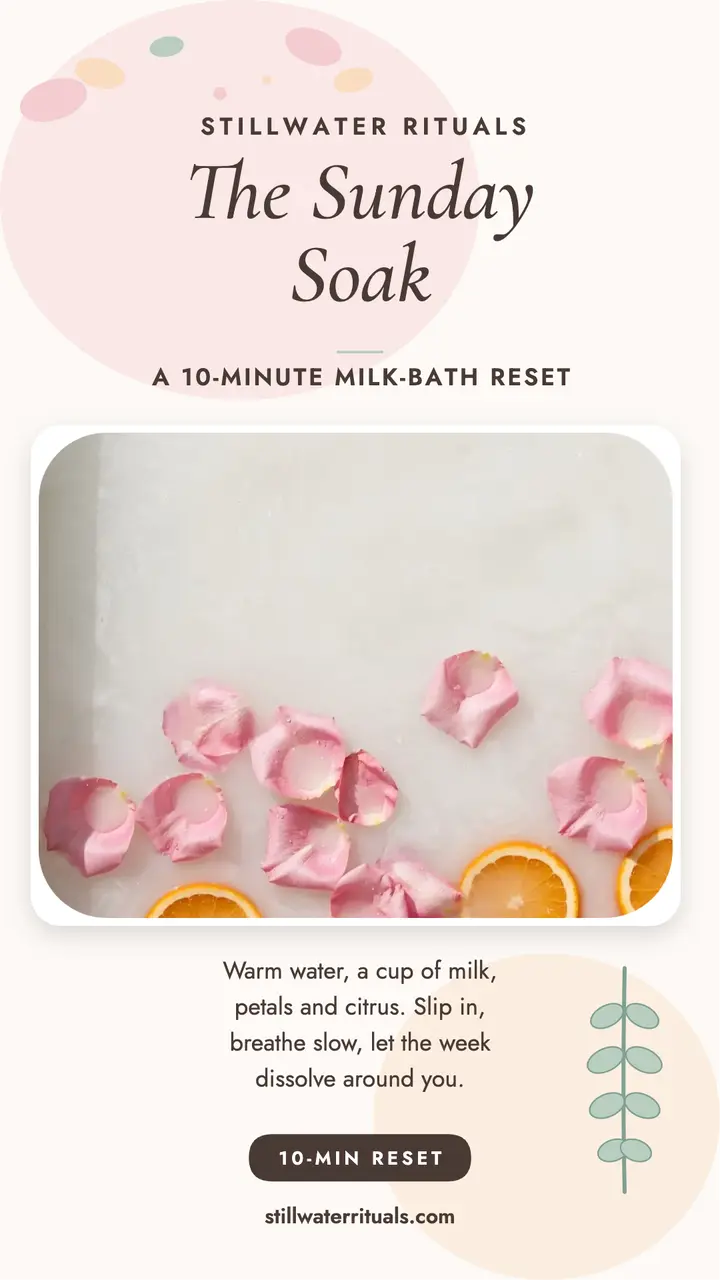 Stillwater Sunday soak milk bath story template
