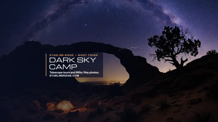 Dark Sky Camp desert stargazing banner template