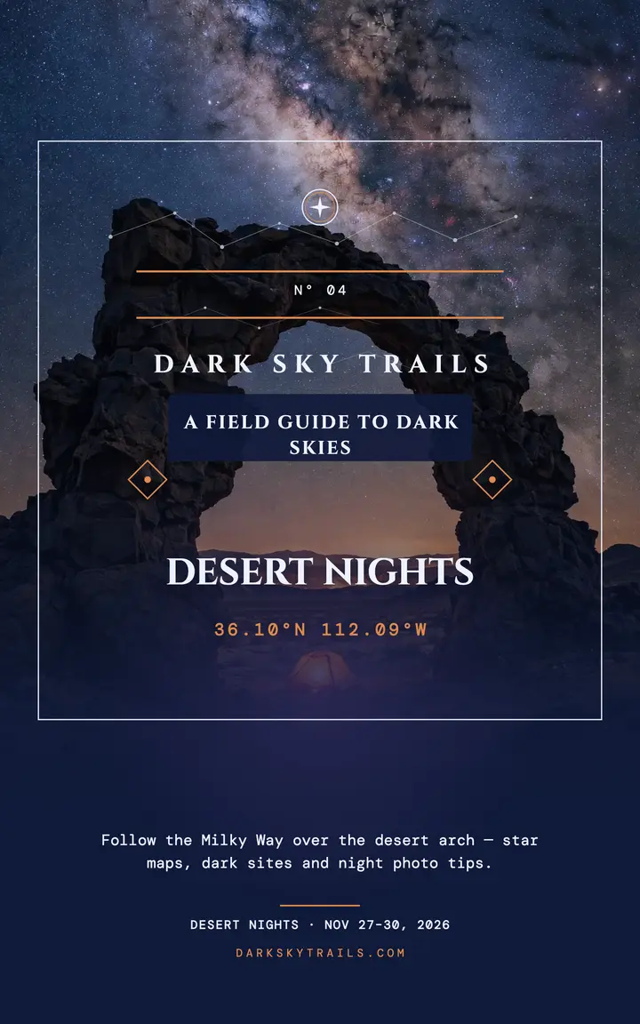 Dark Sky Trails desert nights guide template