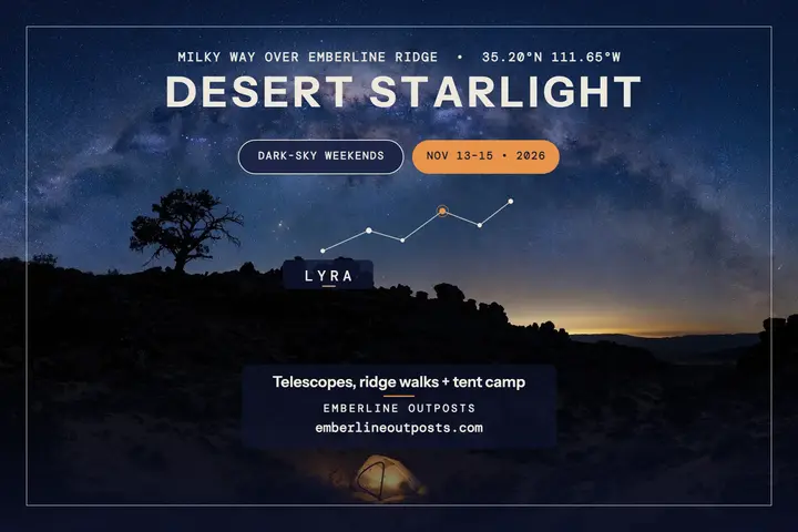 Emberline desert stargazing postcard template