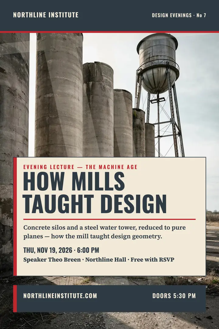 Northline mill lecture precisionist poster template