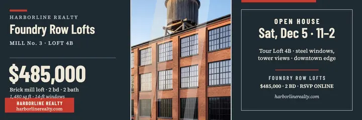 Foundry Row mill loft listing header: loft listing header template
