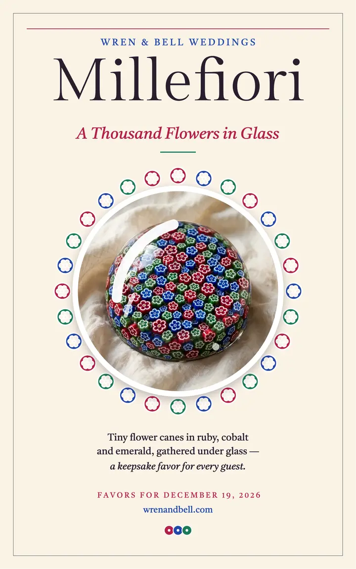 Millefiori dome favor keepsake cover template