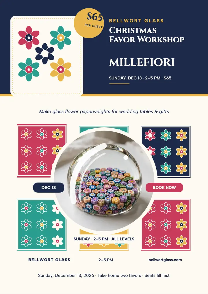 Bellwort Christmas favor workshop flyer template