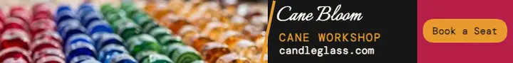 Candleglass cane bloom leaderboard: glass workshop leaderboard ad template