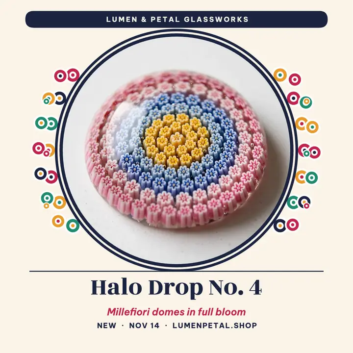 Millefiori paperweight drop square post template