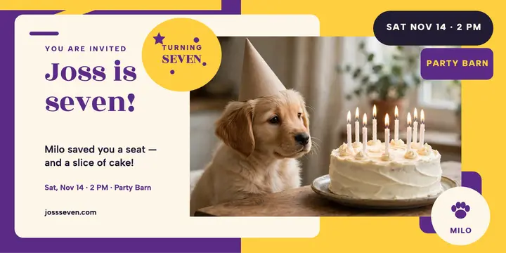 Milo seventh birthday x-post template
