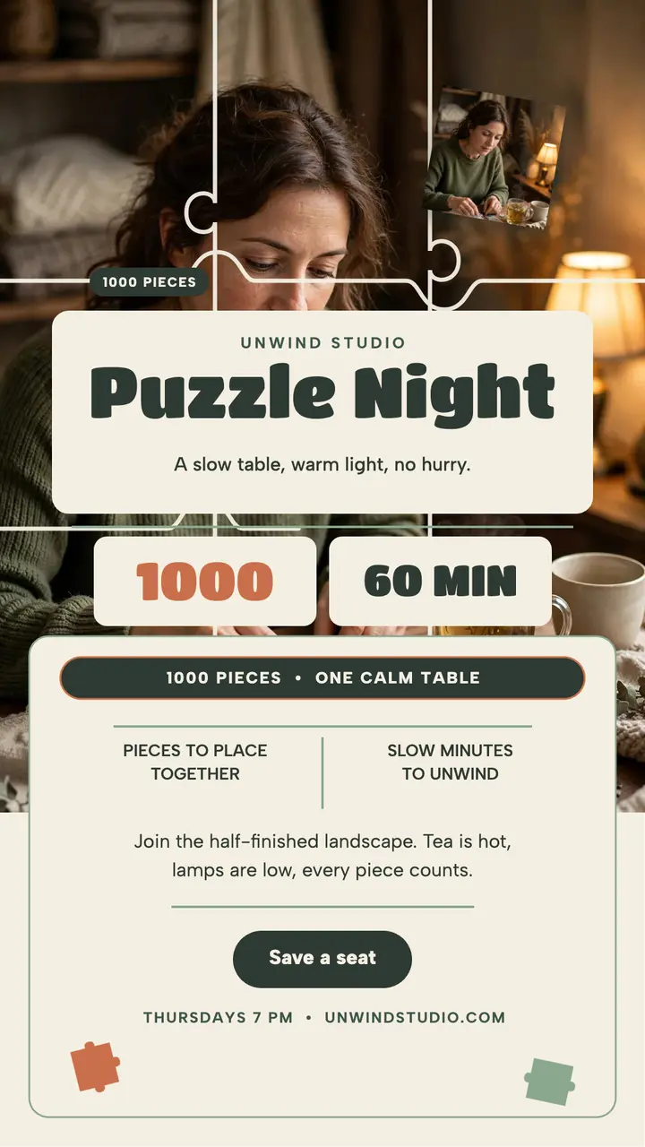 Unwind Studio puzzle night story template