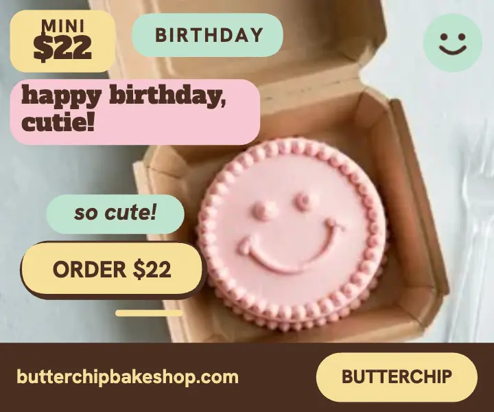 Butterchip mini birthday cake ad template