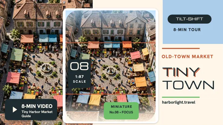 Tiny Harbor miniature market travel thumbnail template