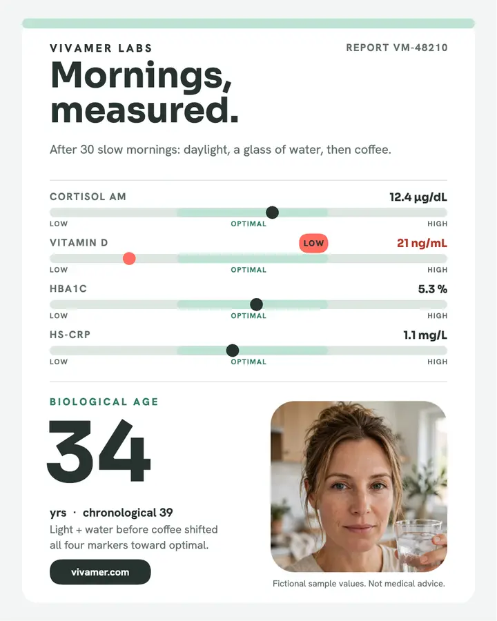 Vivamer morning biomarker age card template