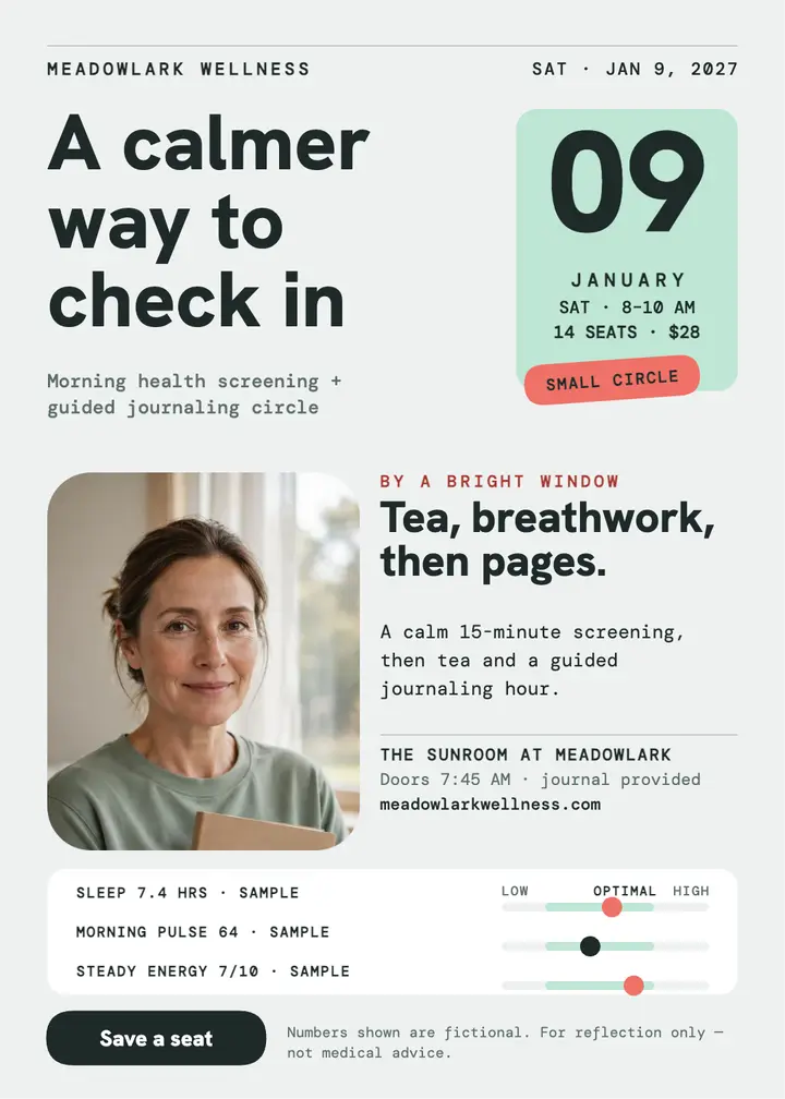 Meadowlark morning check-in circle invitation template