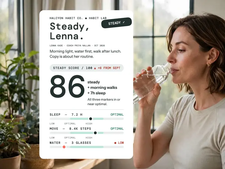 Lenna steady week habit range slide: wellness check-in slide template
