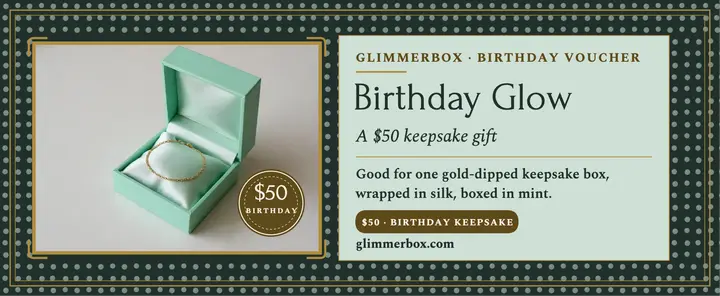 Glimmerbox birthday keepsake voucher template