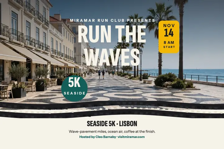 Miramar seaside promenade run postcard template