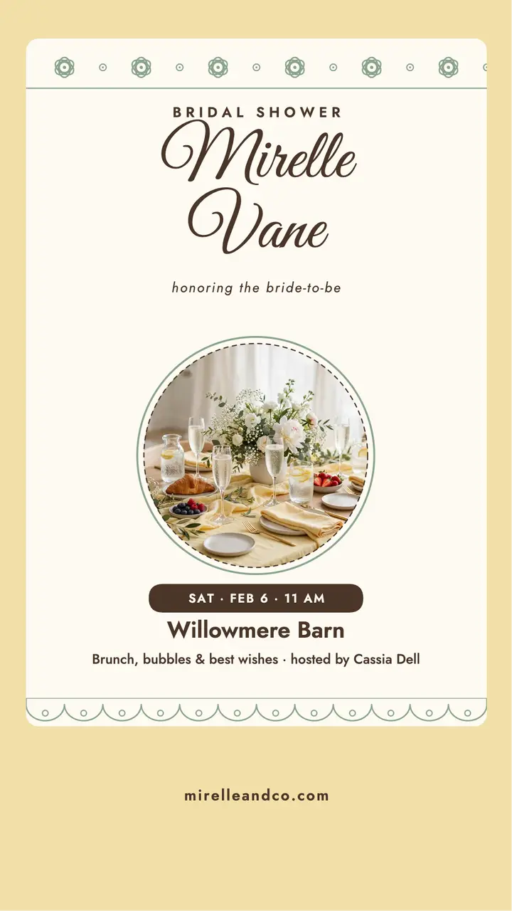 Mirelle bridal shower story invitation template