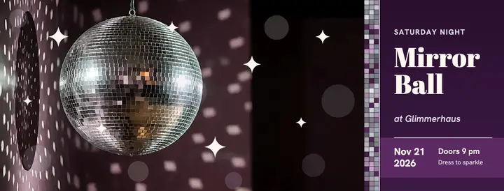 Mirror Ball disco night Facebook cover: disco night facebook cover template
