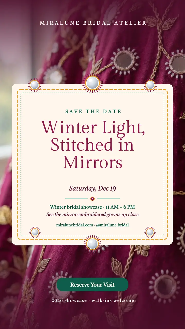 Miralune mirror bridal save the date story template
