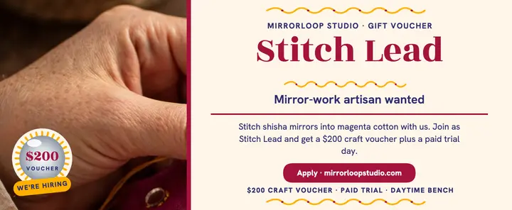 Mirrorloop Studio Stitch Lead voucher: embroidery hiring voucher template