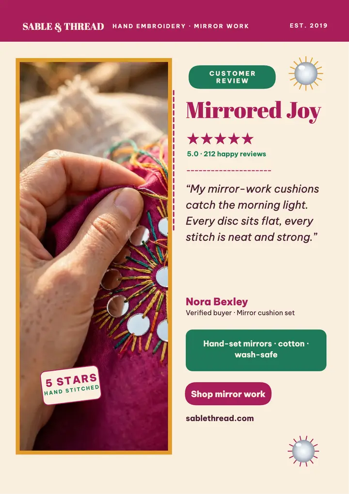 Sable and Thread mirror review flyer template