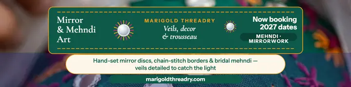 Marigold Threadry mirror mehndi banner template