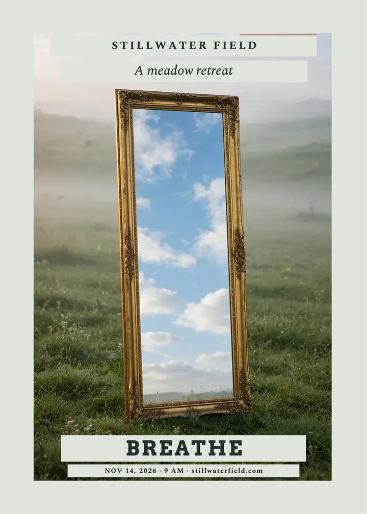 Stillwater Field breathe retreat invitation: retreat invitation template