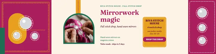 Riva mirror jacket banner: embroidered jacket banner template