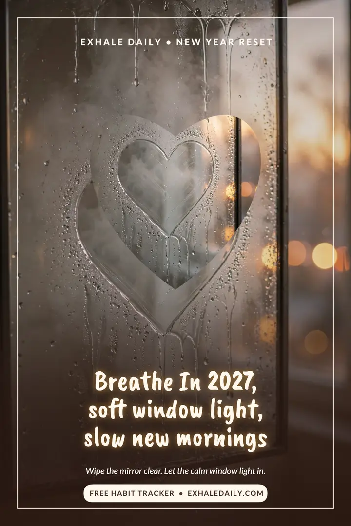 Exhale Daily Breathe In 2027 mirror poster: wellness poster template