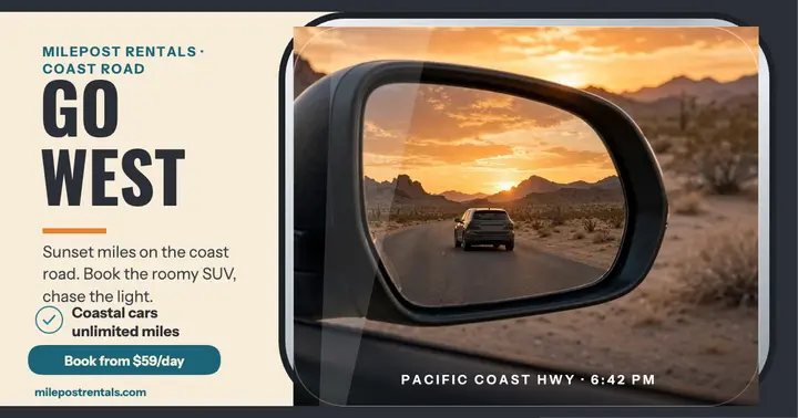 Milepost road trip mirror post template