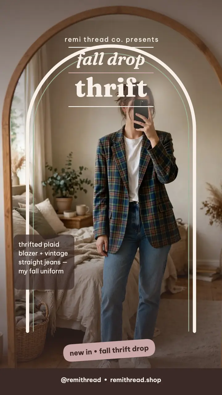Remi fall thrift mirror selfie story template