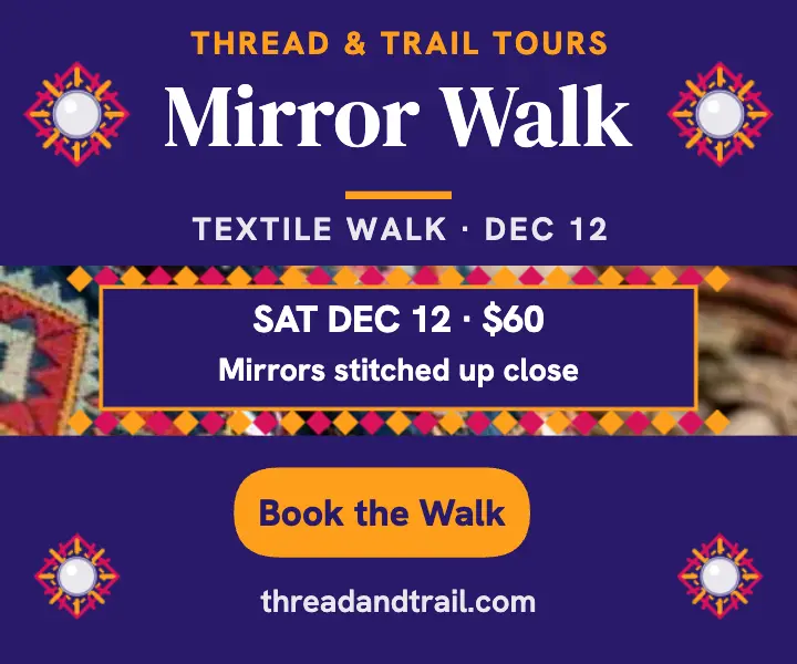 Thread and Trail mirror textile walk ad template