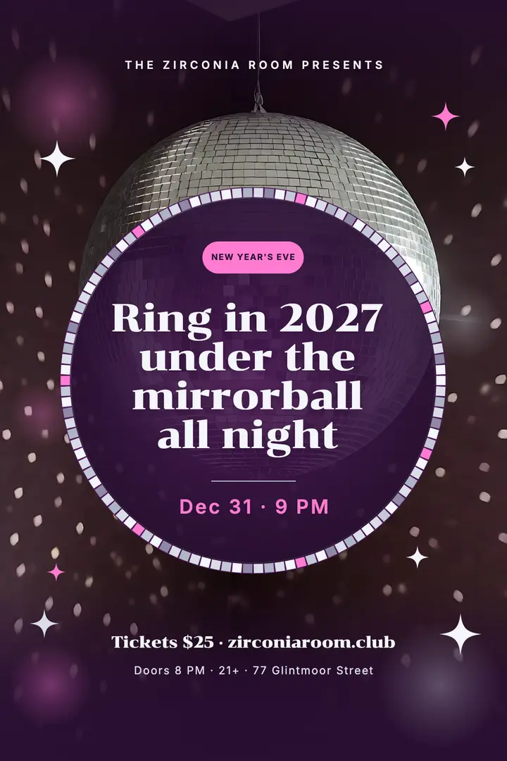 Mirrorball New Year's Eve party poster template