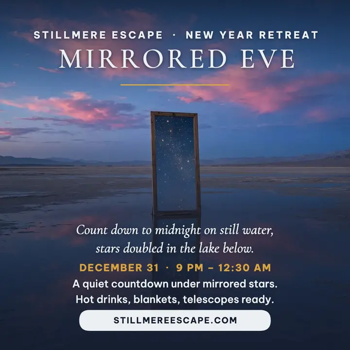 Stillmere mirrored New Year lake post template