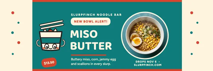 Slurpfinch miso butter bowl launch header template