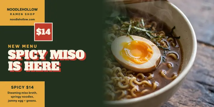 Noodlehollow spicy miso launch post template