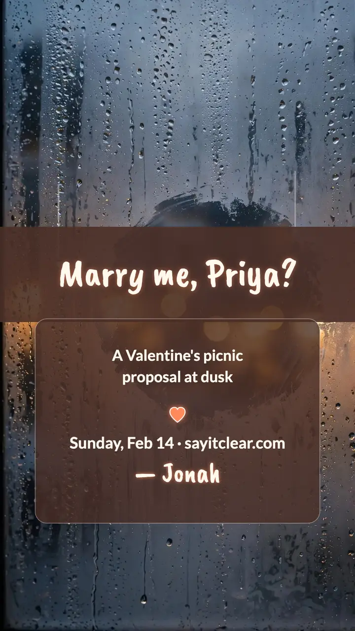 Jonah and Priya misted window promise story template