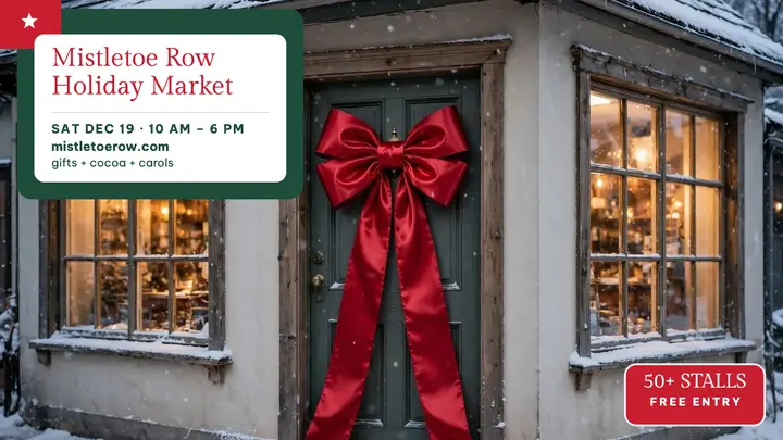 Mistletoe Row holiday market thumbnail template