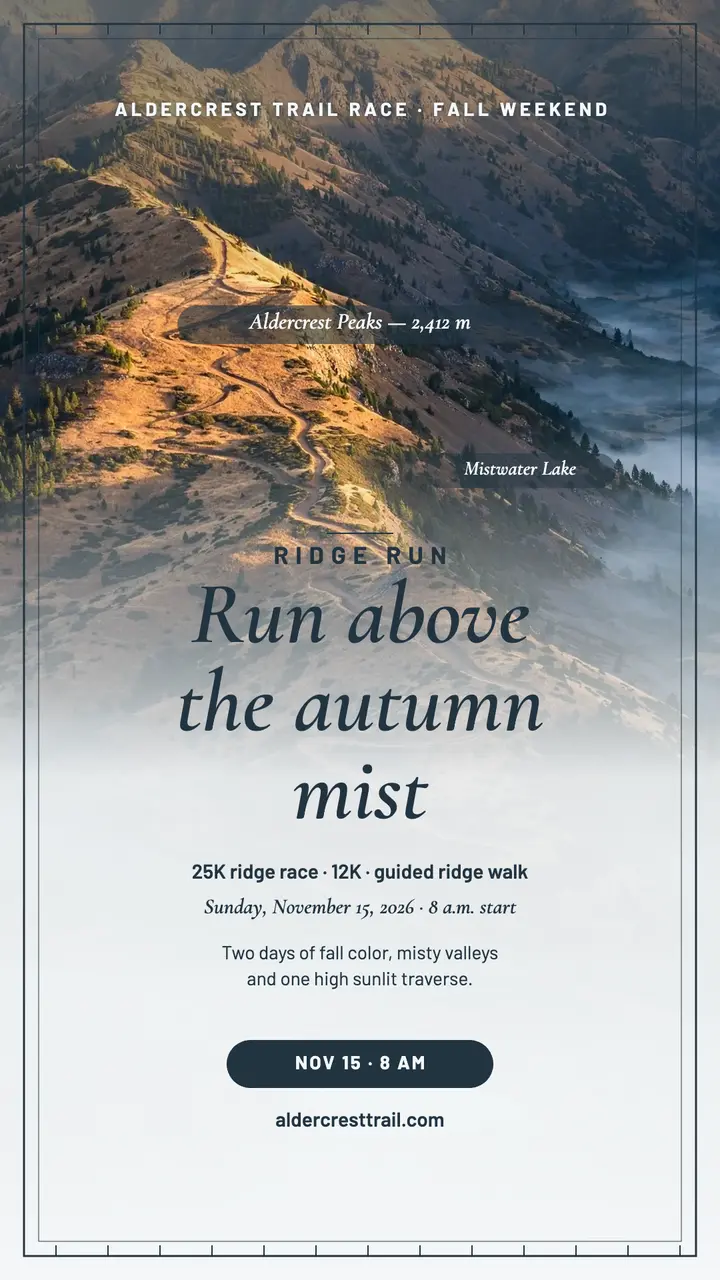Aldercrest misty ridge trail race story template