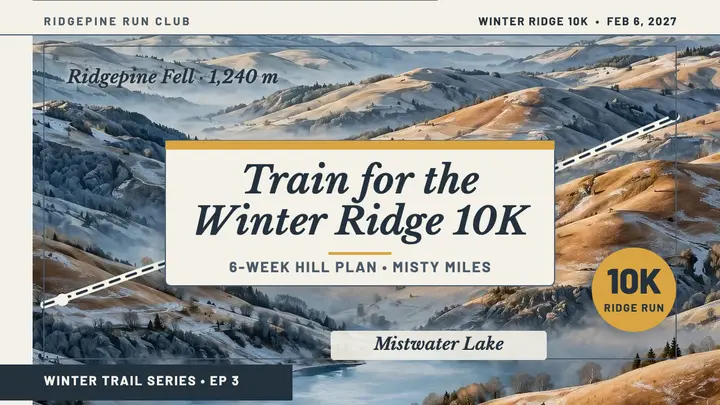 Ridgepine winter ridge 10K training thumbnail template
