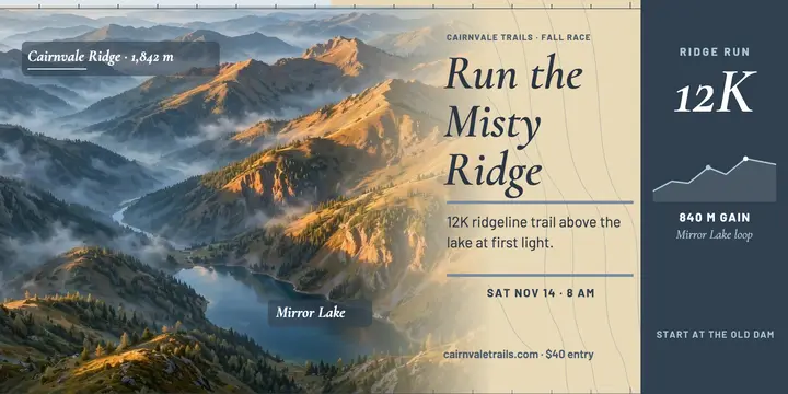 Cairnvale misty ridge race post template