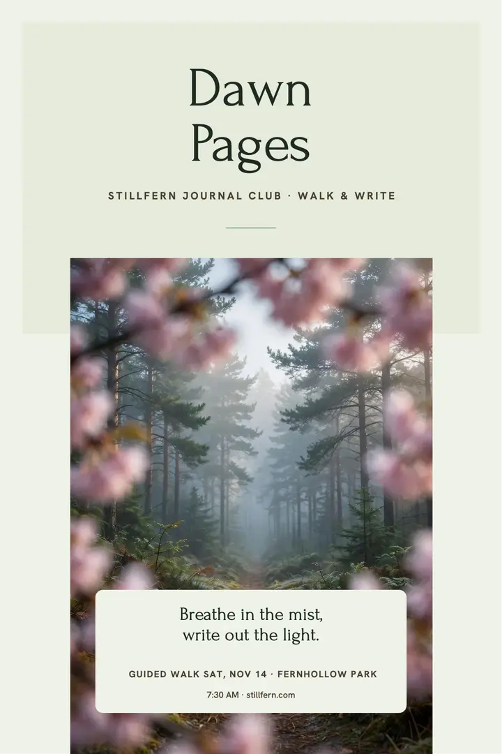 Stillfern dawn pages trail poster template